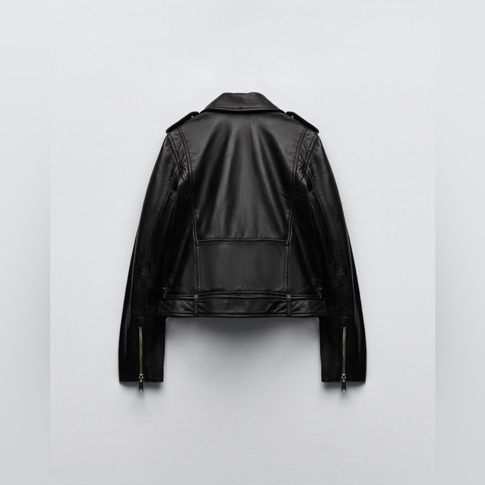 Zara 100% Leather Jacket NWT size XS - Picture 4 of 8